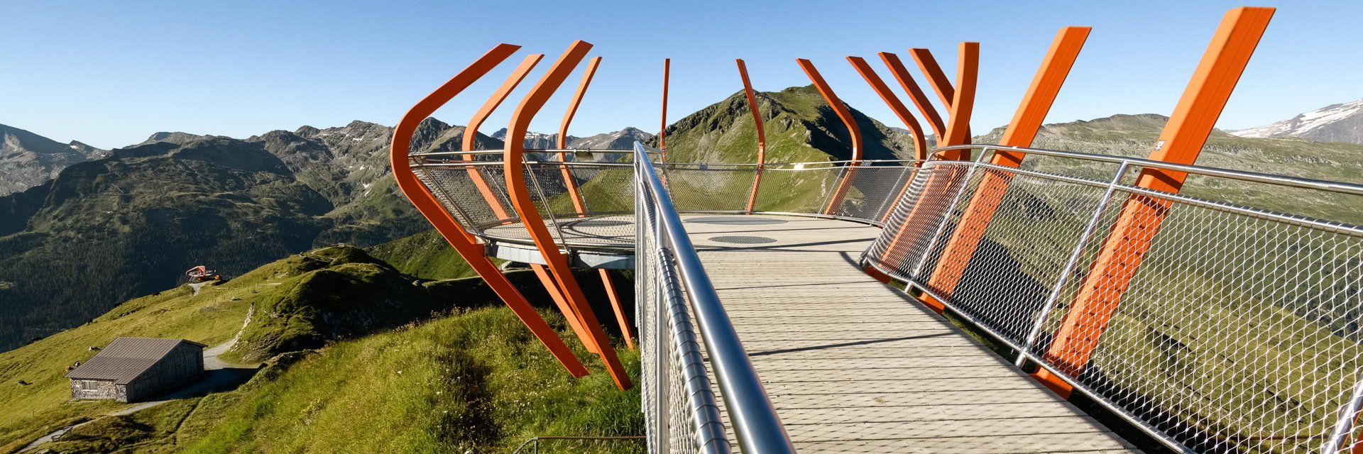 Aussichtsplattform Glocknerblick am Stubnerkogel im Sommer