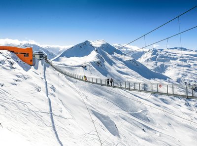 Die Hängebrücke am Stubnerkogel im Winter