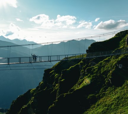 Dieses Bild zeigt einen Ausschnitt der Hängebrücke auf dem Stubnerkogel