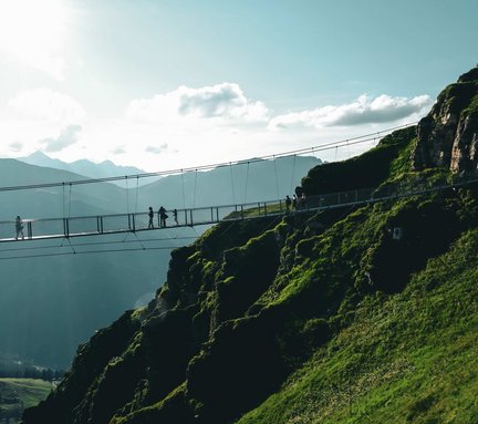 Dieses Bild zeigt einen Ausschnitt von der Hängebrücke auf dem Stubnerkogel